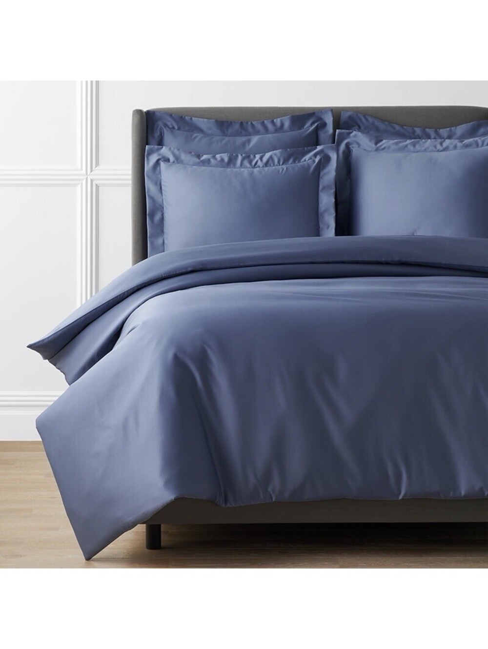The Company Store Legends Hotel Supima Sateen Duvet Cover Blue Dusk Twin XL